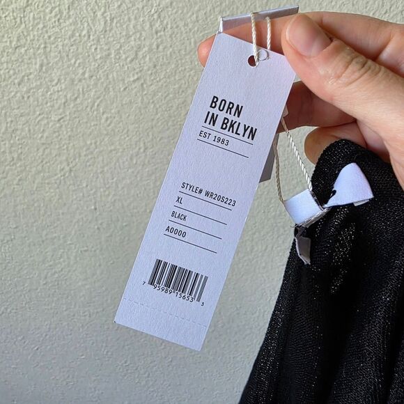 NWT 525 America Revolve Black Sparkly Cowl Neck Top Size XL - Picture 5 of 7